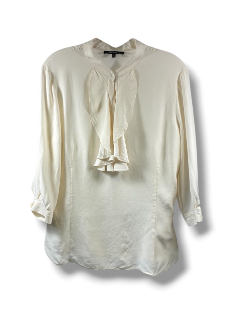 Lafayette 148 New York Ruffle Blouse in Ivory Size 16